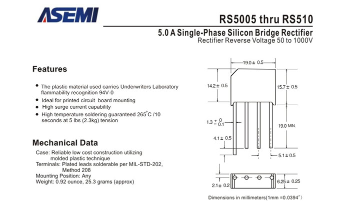 ASEMI品牌RS506规格书