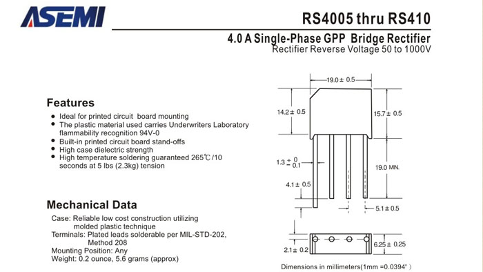 ASEMI品牌RS410规格书